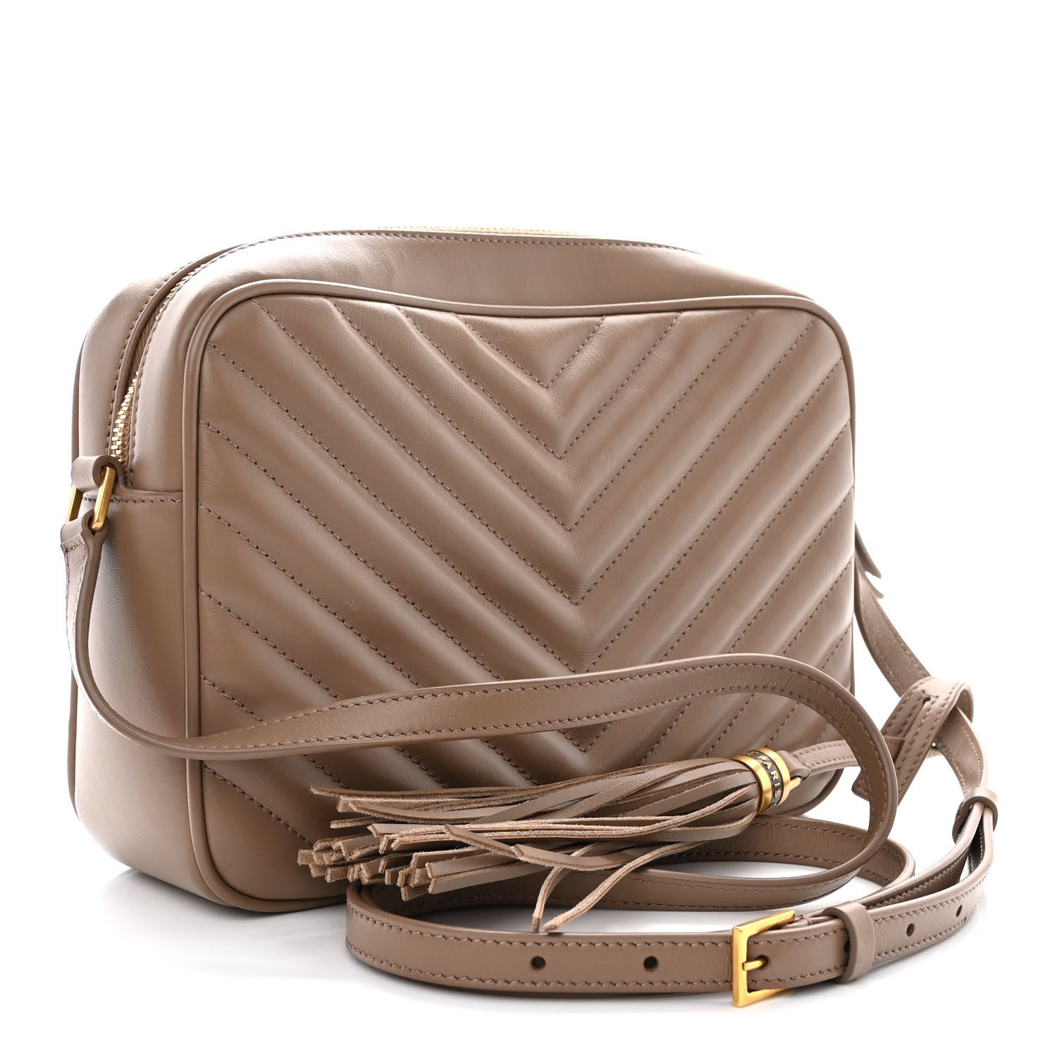 Saint Laurent Calfskin Matelasse Monogram Lou Camera Bag Taupe 3 of 11