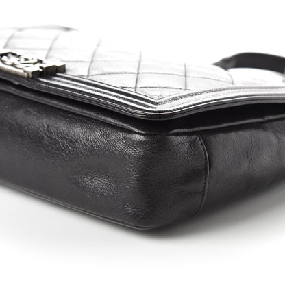 Chanel Goatskin Ombre Faded Quilted Large Boy Flap Grey 7 of 10