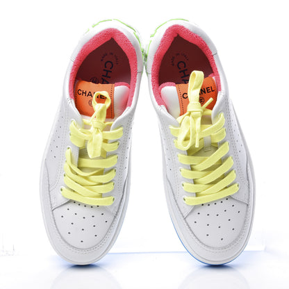 Chanel Calfskin Womens Logo Sneakers 39 White Multicolor 5 of 11