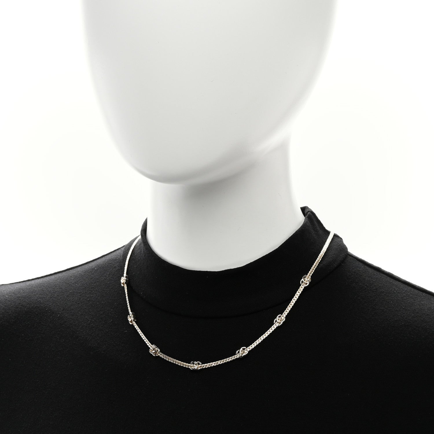 Chanel Metal CC Short Chain Necklace Gold 2 of 5