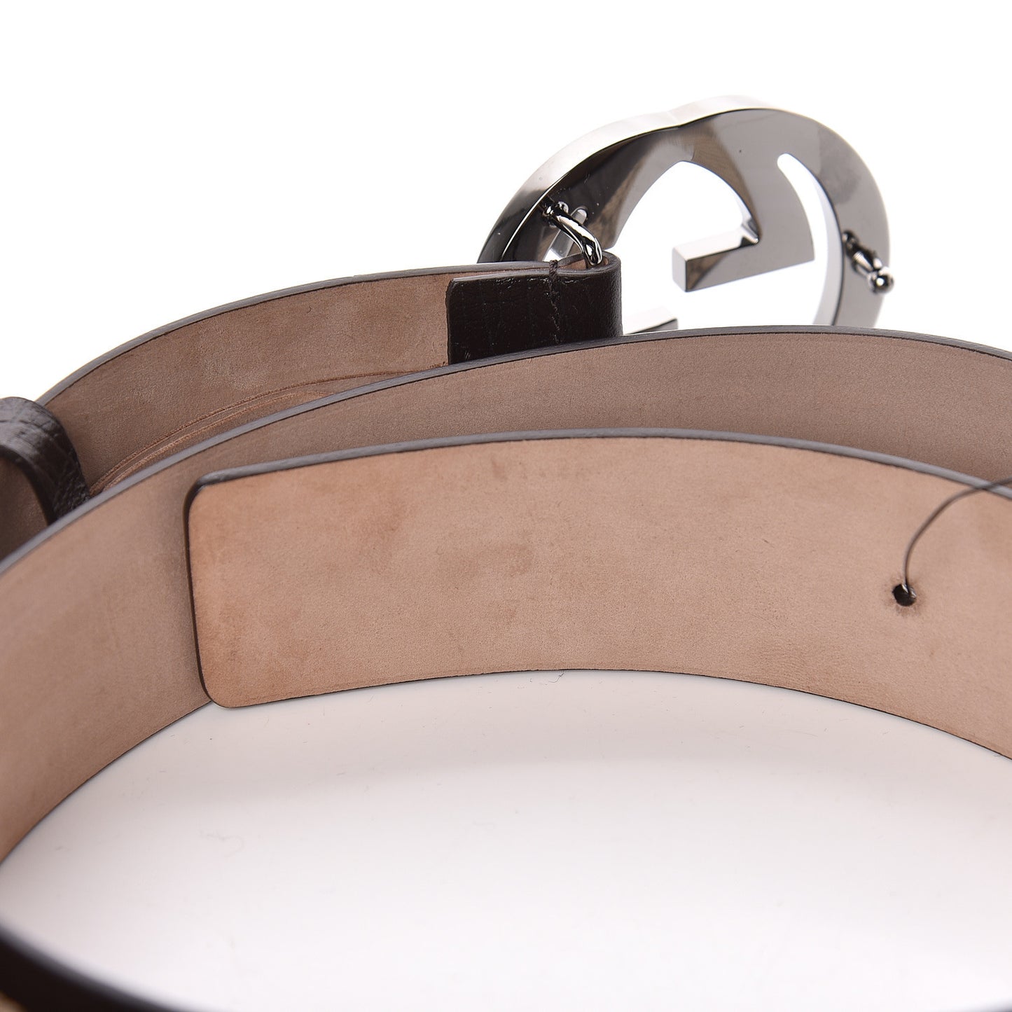 GG Supreme Monogram Niagara Lux Calfskin Interlocking G 40mm Belt 105 42 Beige Ebony Cocoa