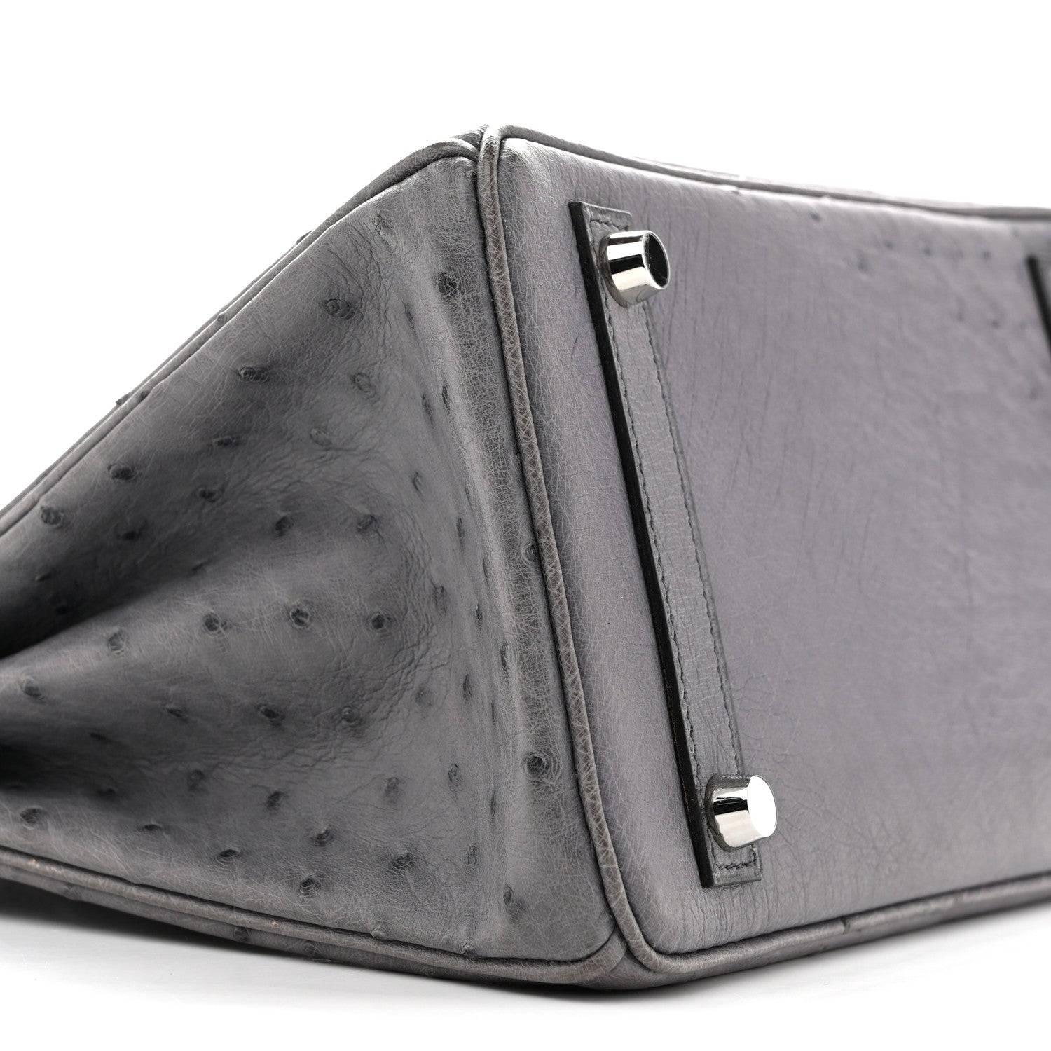 Hermes Ostrich Birkin 25 Gris Agate 9 of 15