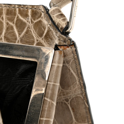 Prada Crocodile Velvet Frame Bag Purple 12 of 21