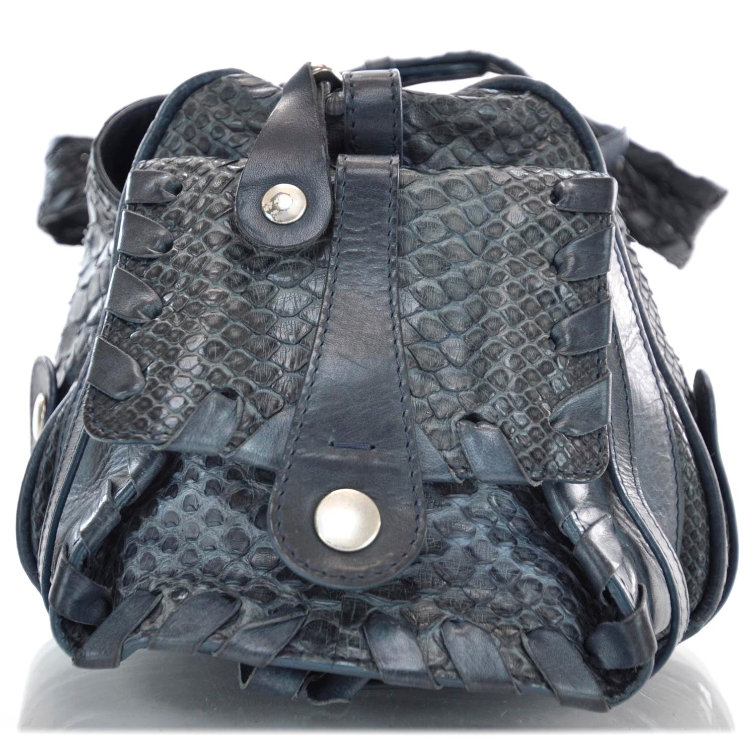 Chloe Python Silverado Shoulder Bag Blue 4 of 10