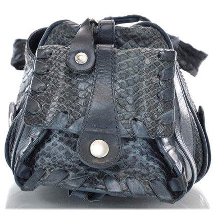 Chloe Python Silverado Shoulder Bag Blue 4 of 10