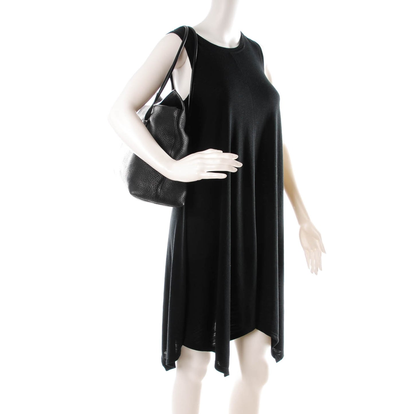 London Grainy Calfskin Medium Baynard Tote Black