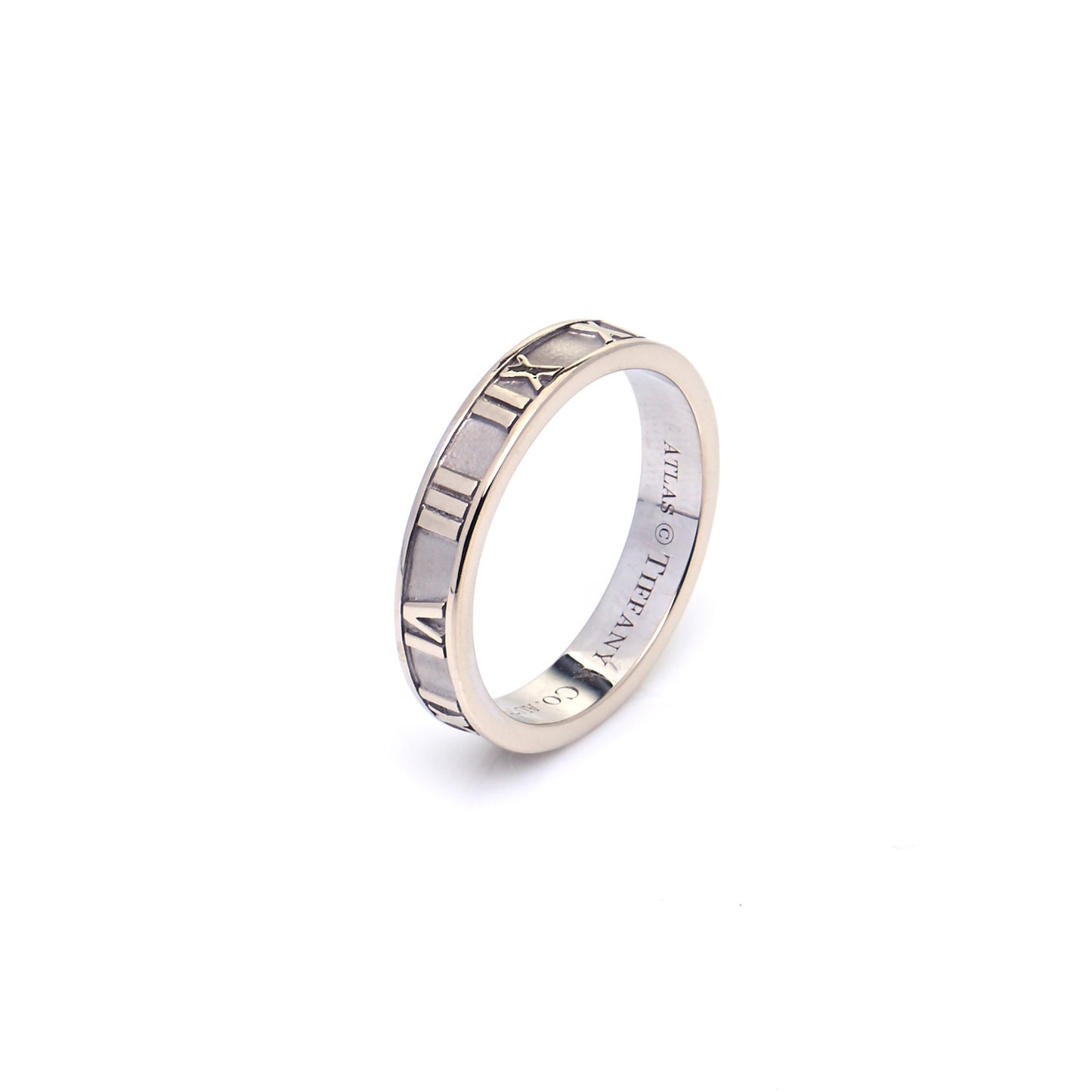 18K White Gold Atlas Band Ring 53 6.5