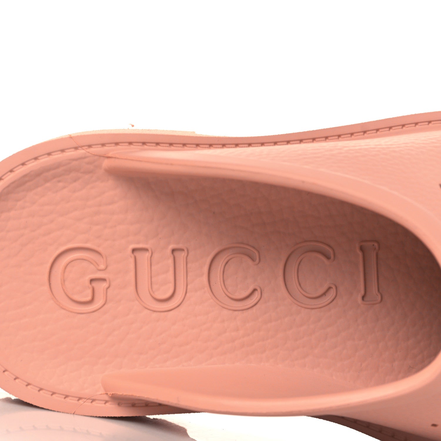 Gucci Rubber GG Monogram Perforated Elea Platform 55mm Lug Sole Sandals 37 Peachy Chic 8 of 9