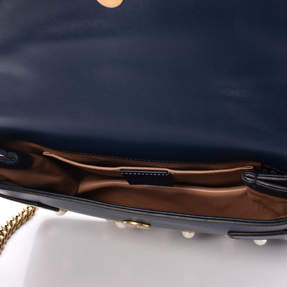 Gucci Nappa Pearl Studded Mini Queen Margaret Broadway Shoulder Bag Blue Agata 5 of 9