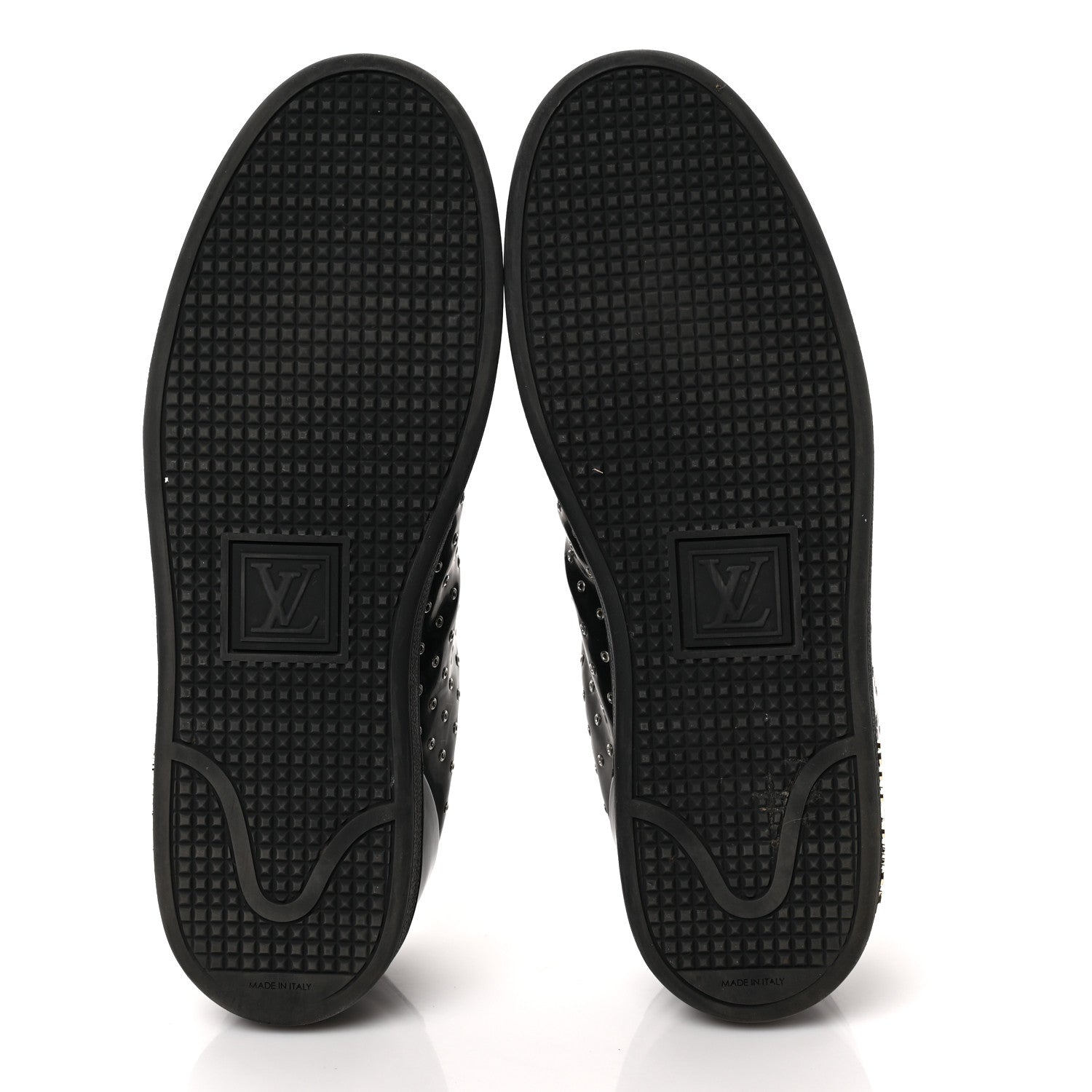 Louis Vuitton Patent Calfskin Studded Frontrow Sneakers 40 Black 5 of 8