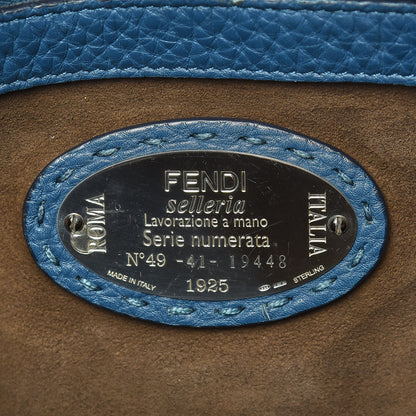 Fendi Cuoio Romano Selleria Small Anna Bucket Bag Blue 9 of 11