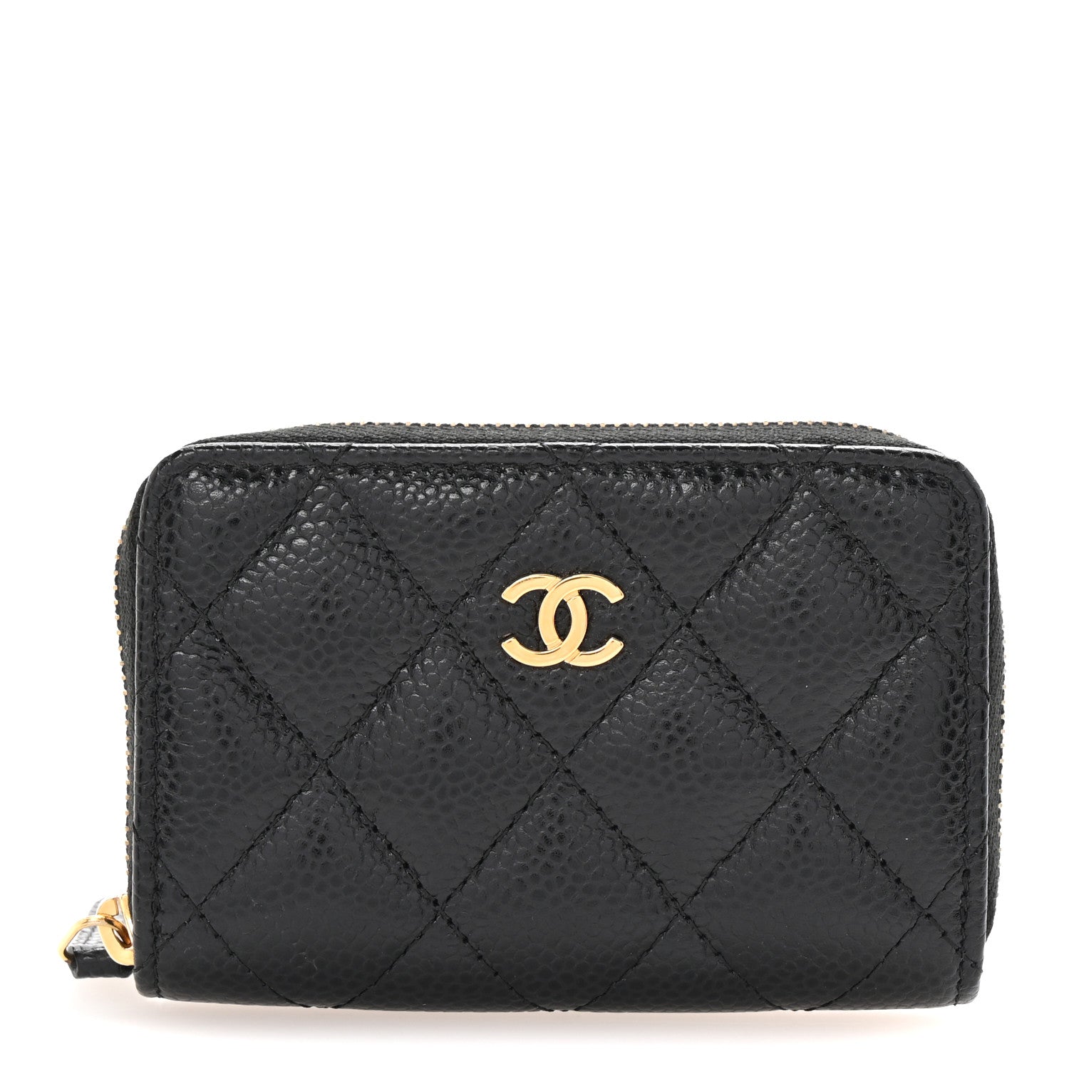 Chanel Caviar Quilted Zip Coin Purse Black 1 of 8