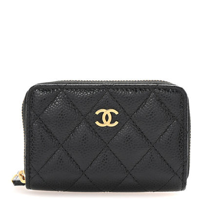 Chanel Caviar Quilted Zip Coin Purse Black 1 of 8