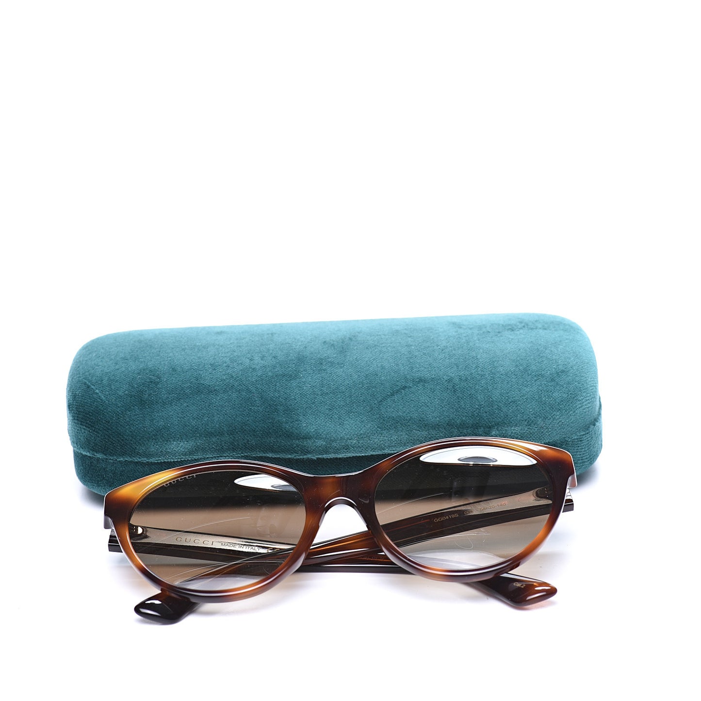 Round Frame Crystal Sunglasses GG 0419S Tortoise