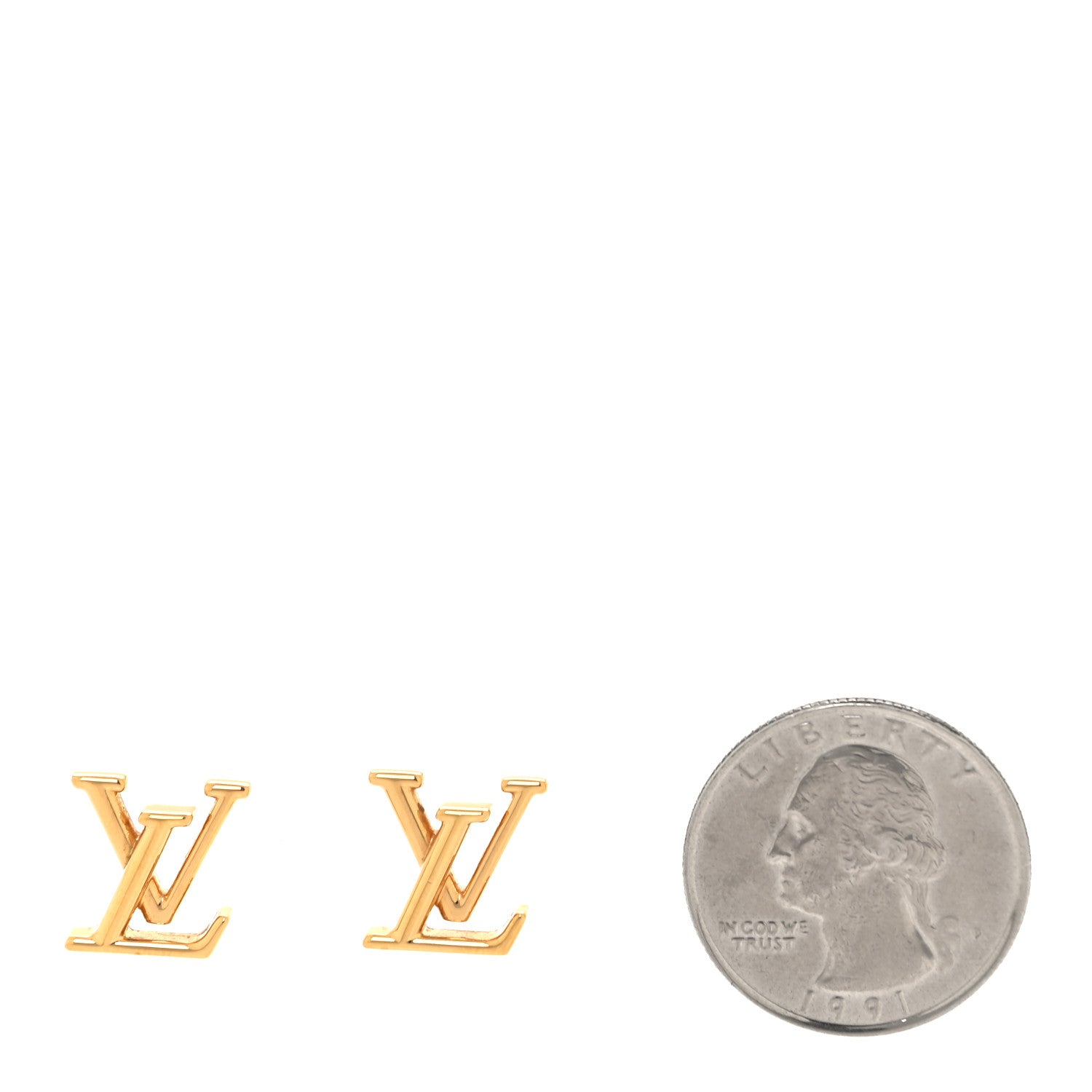 Louis Vuitton Metal LV Iconic Earrings Gold 2 of 6