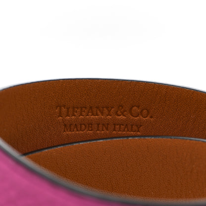 Tiffany Sterling Silver Leather Return to Tiffany Double Wrap Bracelet Pink 3 of 4