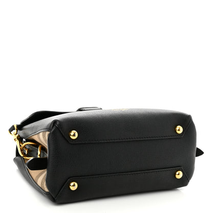 Burberry Derby Calfskin House Check Small Camberley Black 4 of 11