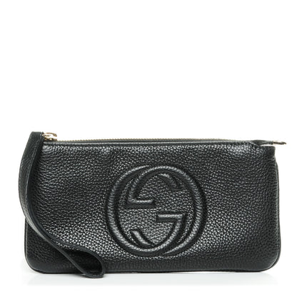Gucci Pebbled Calfskin Soho Wristlet Black 1 of 7