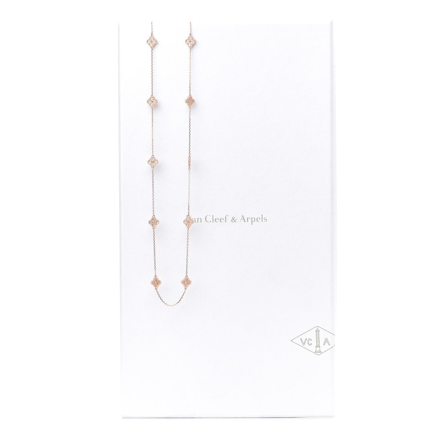Van Cleef & Arpels 18K Rose Gold 16 Motifs Sweet Alhambra Necklace 7 of 7
