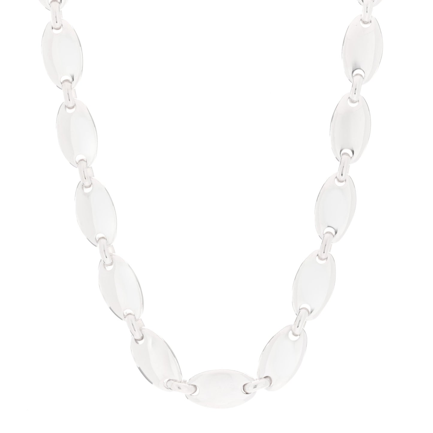 Sterling Silver Oval Link Collar Necklace