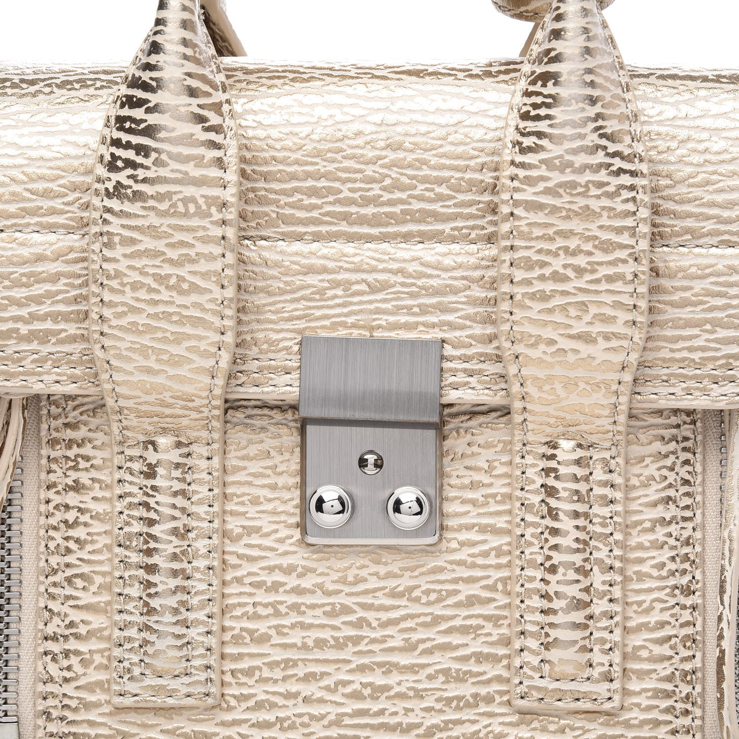 3.1 Phillip Lim 3.1 Textured Calfskin Mini Pashli Satchel Nude Platinum 10 of 10