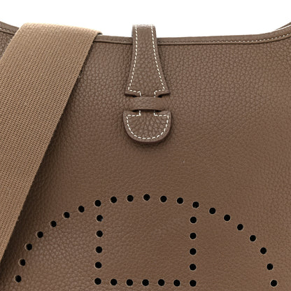 Hermes Taurillon Clemence Evelyne III PM Etoupe 8 of 13