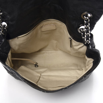 Chanel Glazed Goatskin Double Contrast Stitch Flap Black 4 of 9