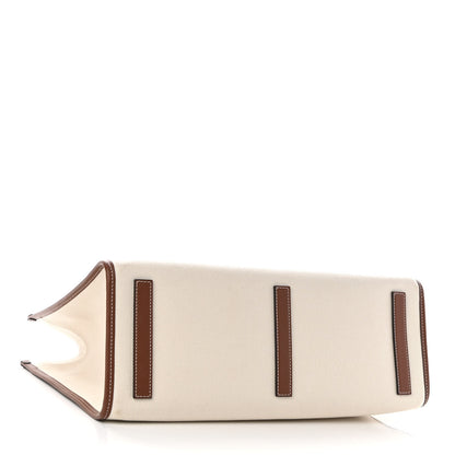 Burberry Canvas Smooth Calfskin Medium Two Tone Freya Tote Brown 4 of 8