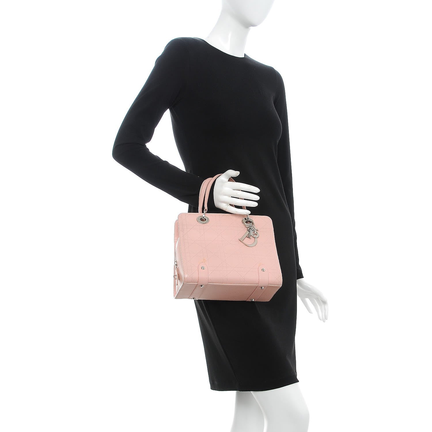 Christian Dior Calfskin Cannage Tote Rose Clair 2 of 15