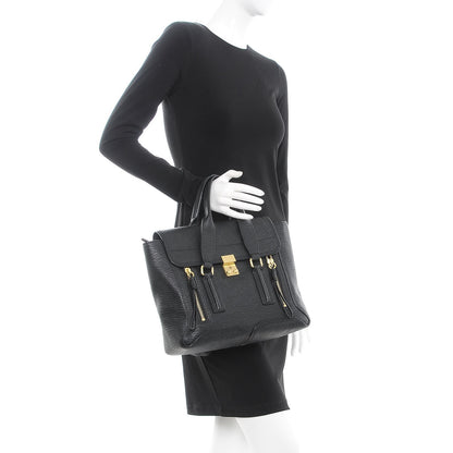 3.1 Phillip Lim 3.1 Textured Calfskin Medium Pashli Satchel Black 3 of 8