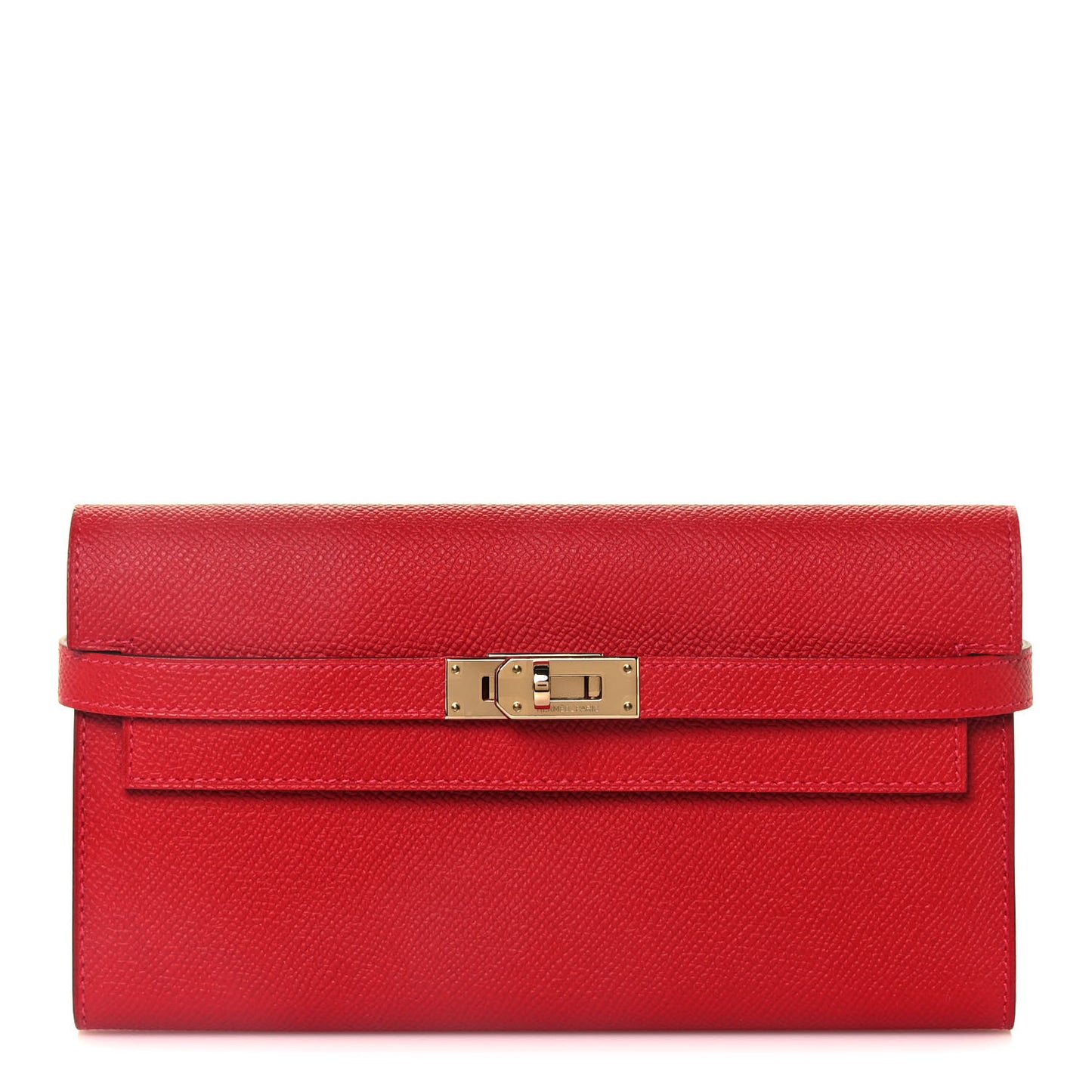Epsom Kelly Longue Wallet Rouge Casaque