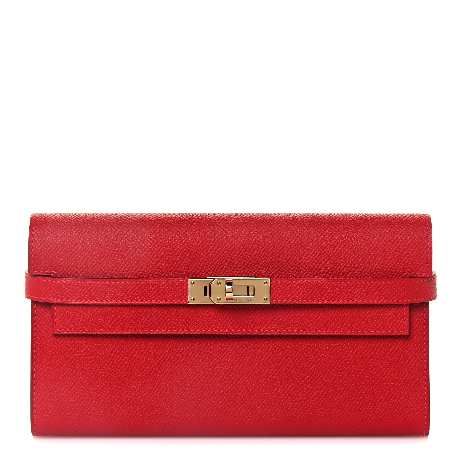 Hermes Epsom Kelly Longue Wallet Rouge Casaque 1 of 10