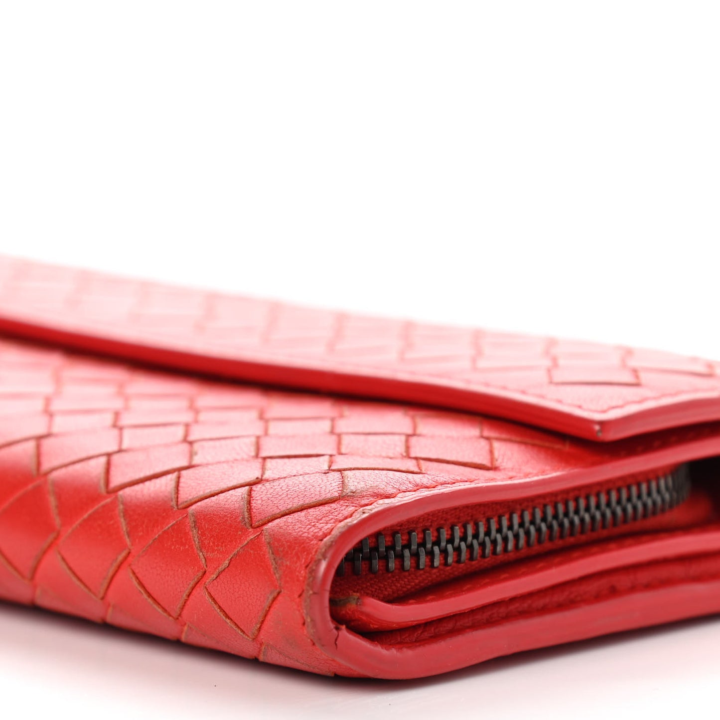 Nappa Intrecciato Continental Wallet Red