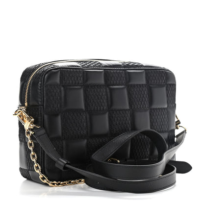 Louis Vuitton Lambskin Damier Quilt Troca MM Black 3 of 8