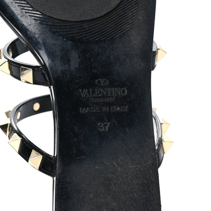 Valentino Garavani PVC Jelly Rockstud Caged Flat Thong Sandals 37 Black 8 of 9