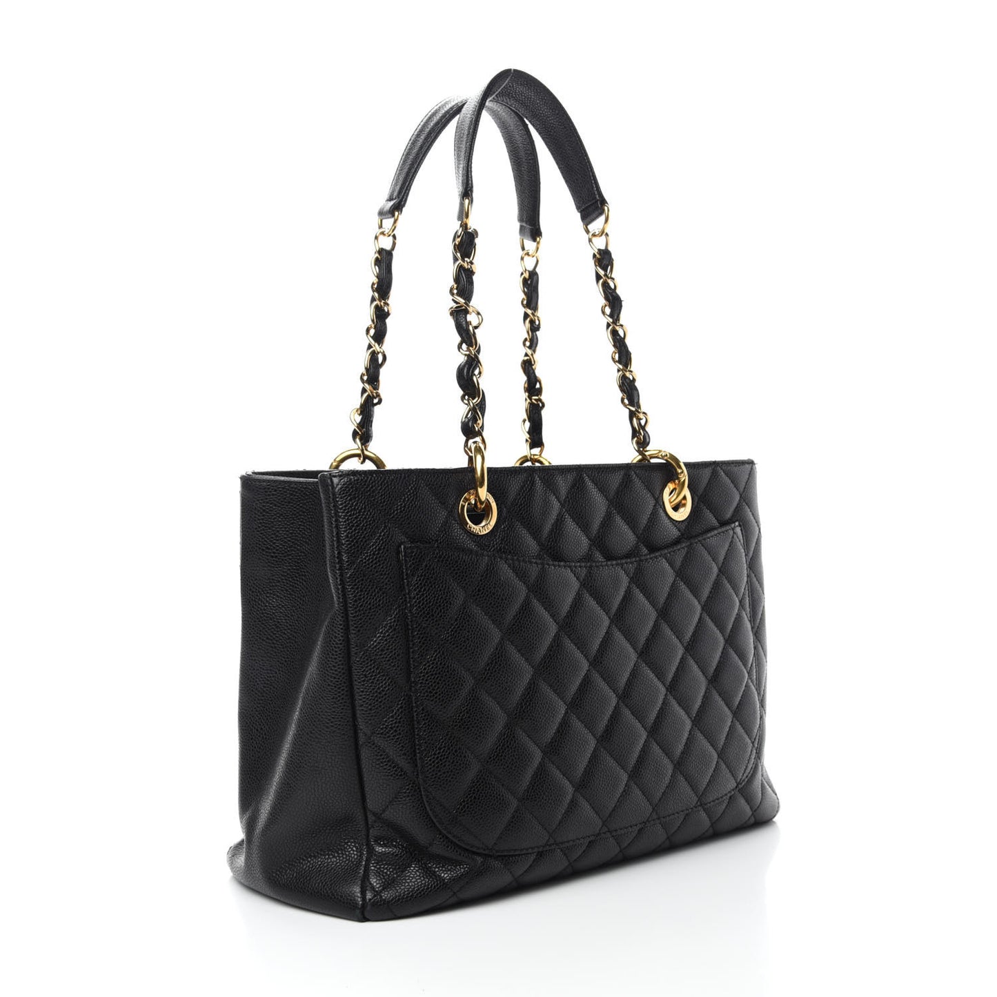 Caviar Quilted Grand Shopping Tote GST Black