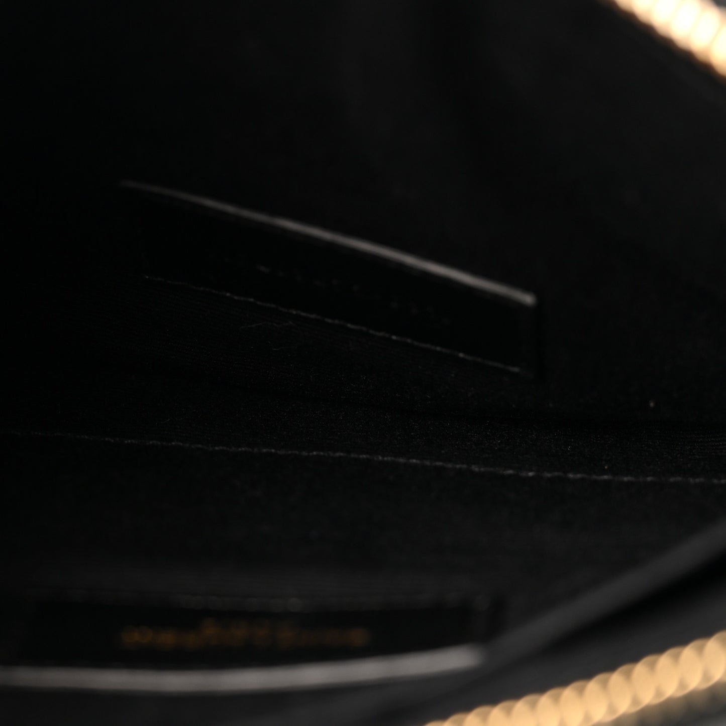 Calfskin Matelasse Chevron Monogram Pouch Black