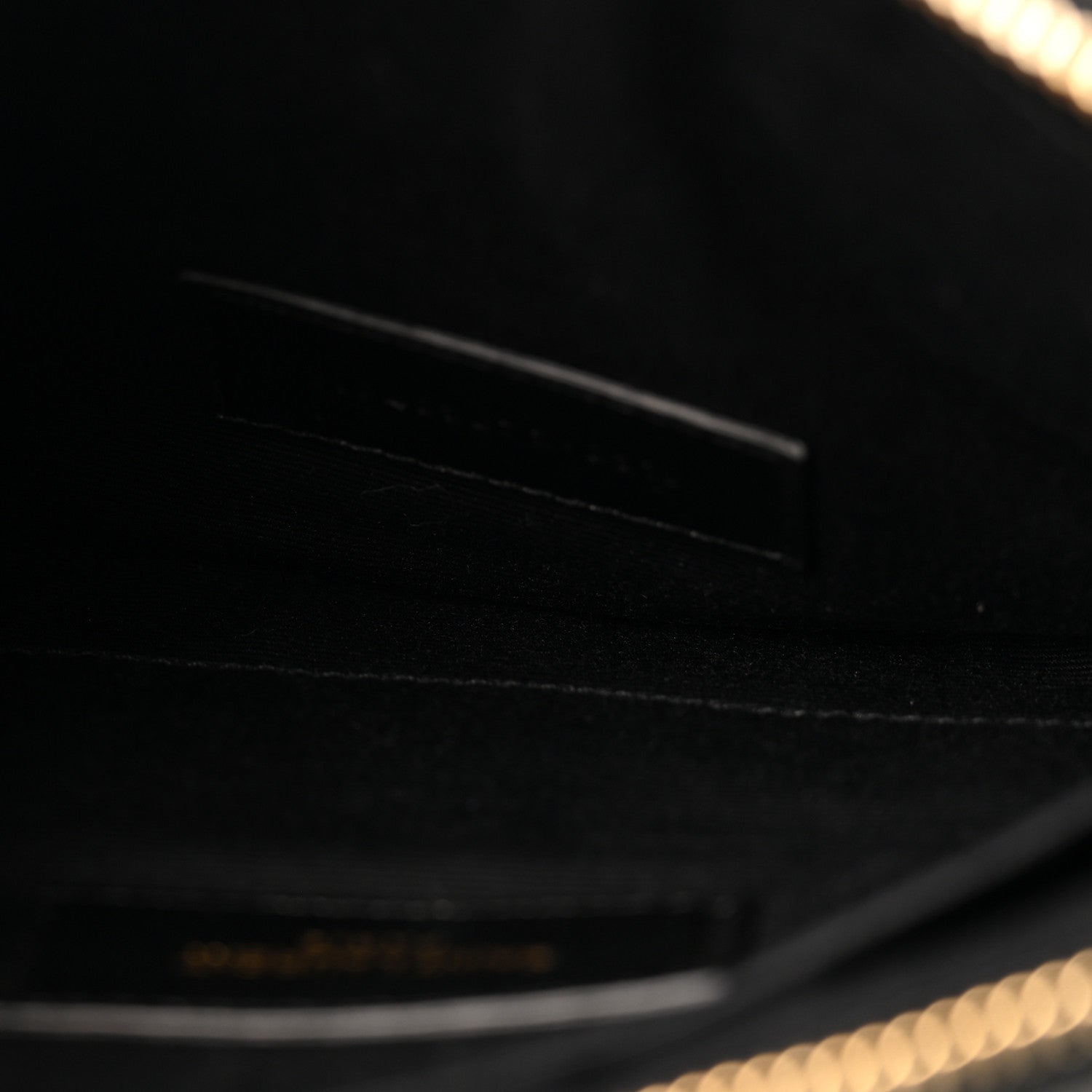Saint Laurent Calfskin Matelasse Chevron Monogram Pouch Black 5 of 9
