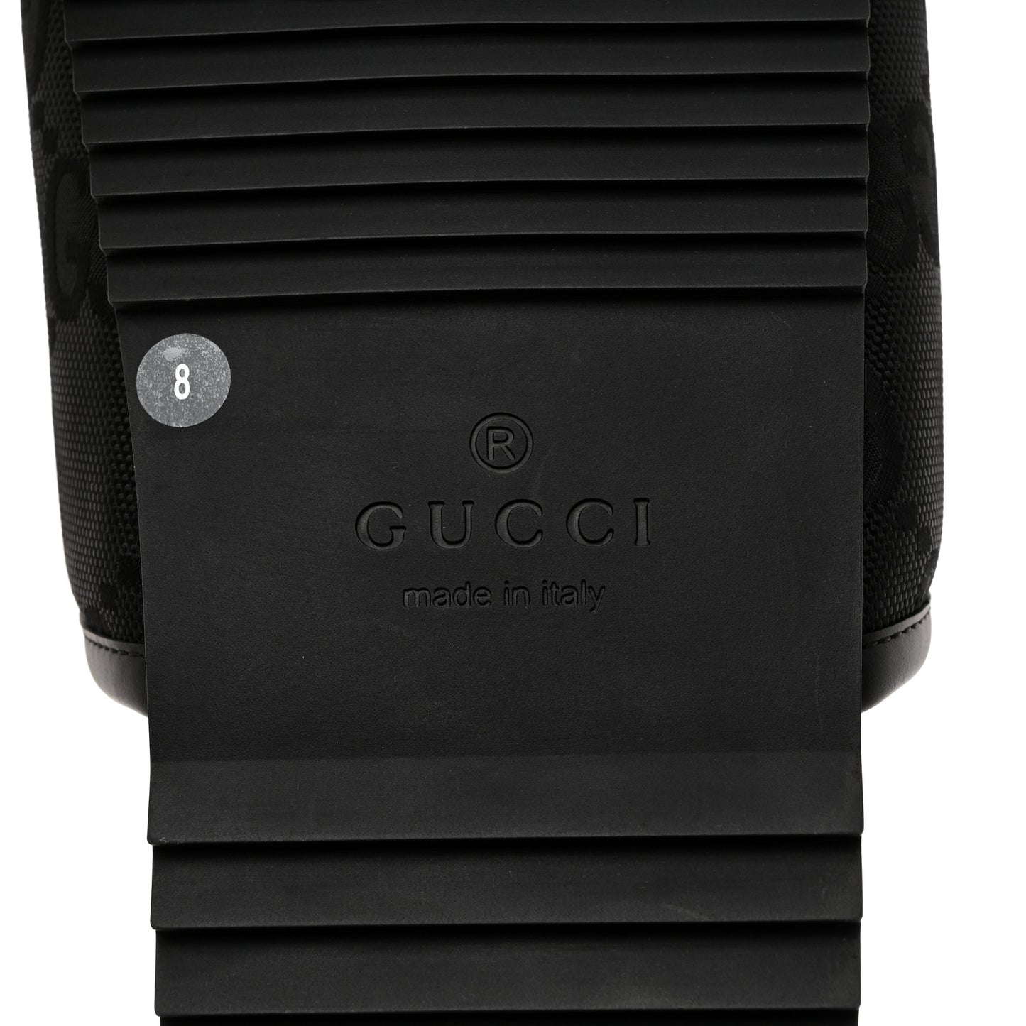 Econyl Nylon Demetra GG Monogram Mens Off the Grid Slide Sandals 8 Black