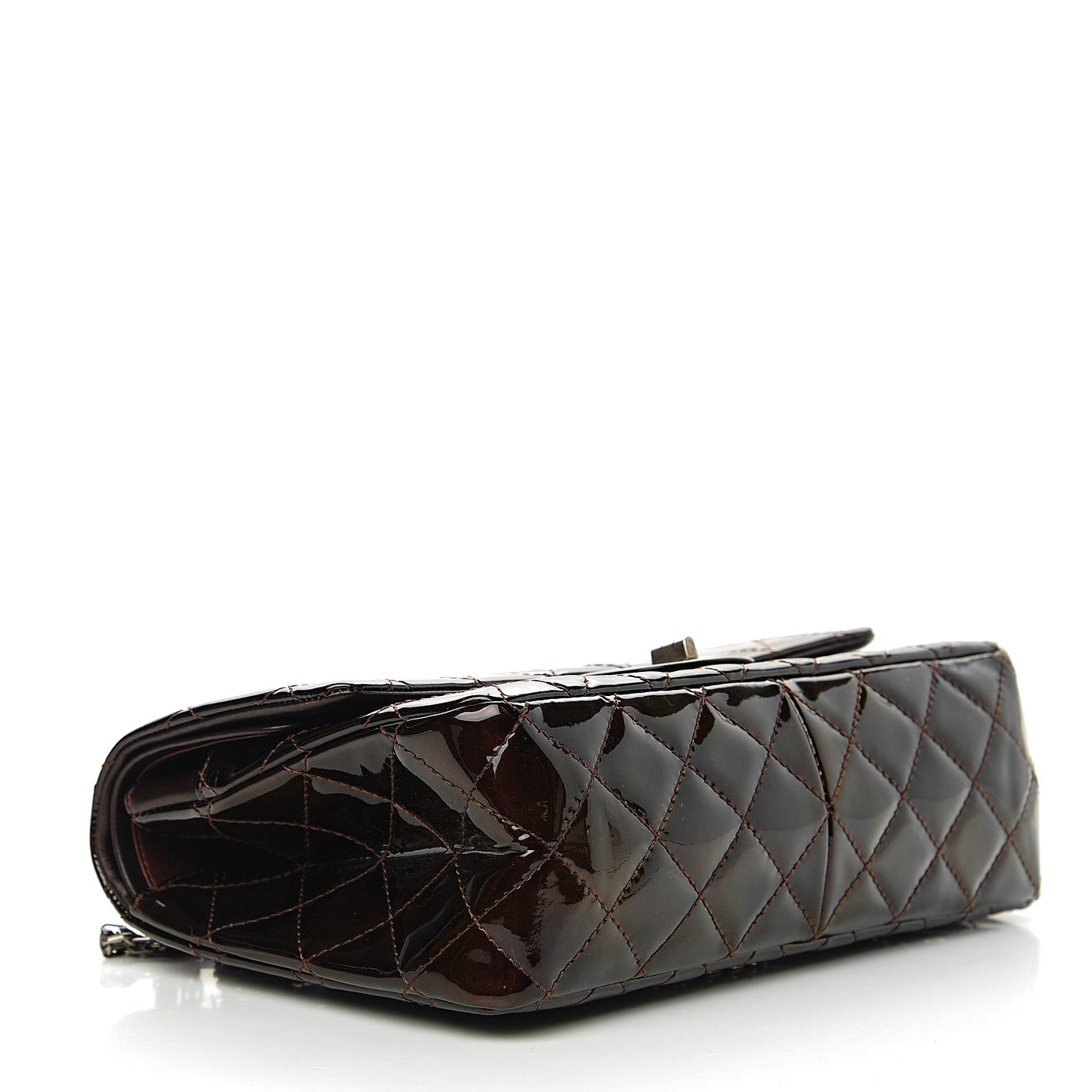 Distressed Patent Quilted 2.55 Reissue 227 Flap Black