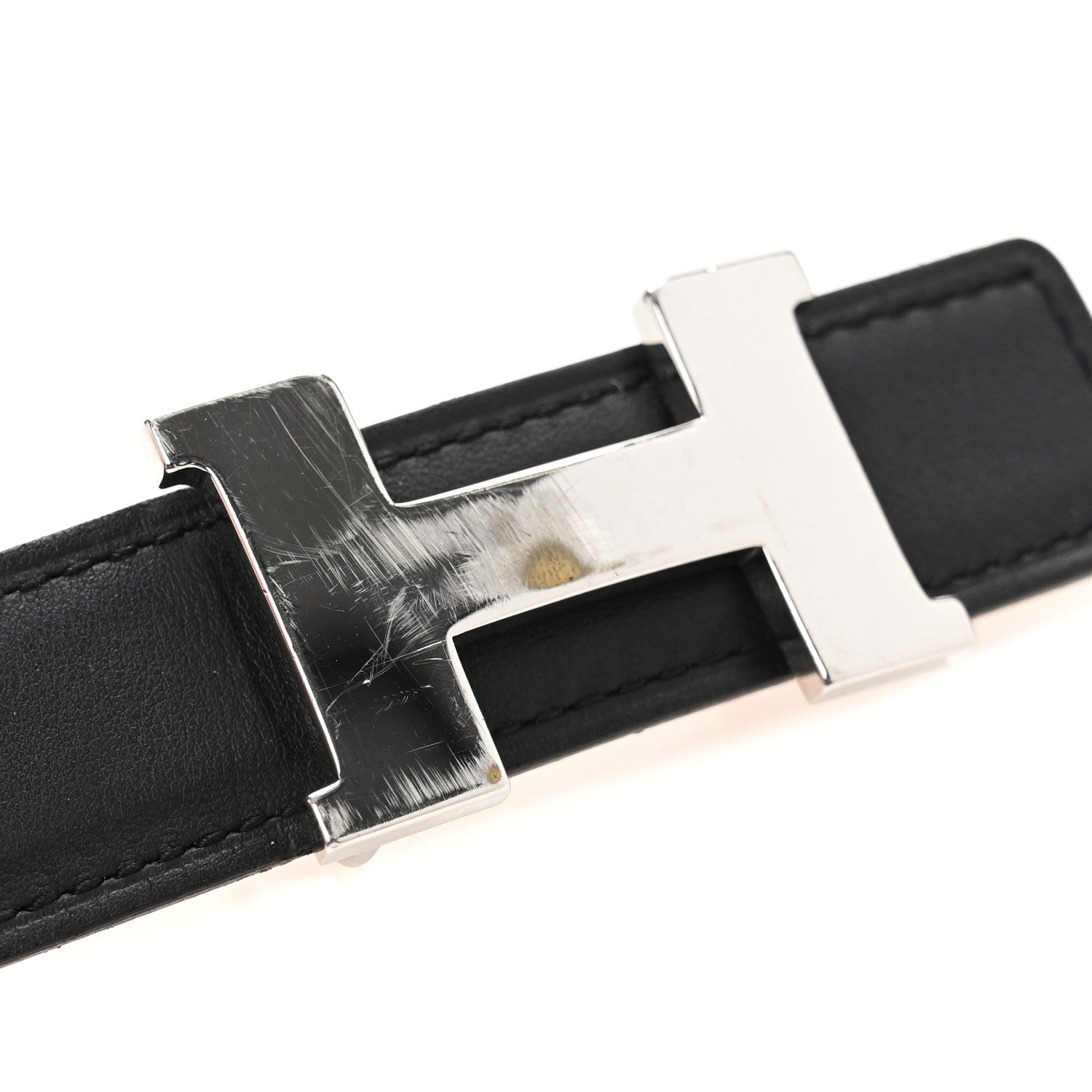 Hermes Swift Epsom 24mm Constance H Belt 65 Black Orange 1728557