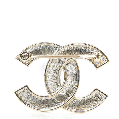 Chanel Crystal Pearl Chain Mania CC Brooch Gold 2 of 3