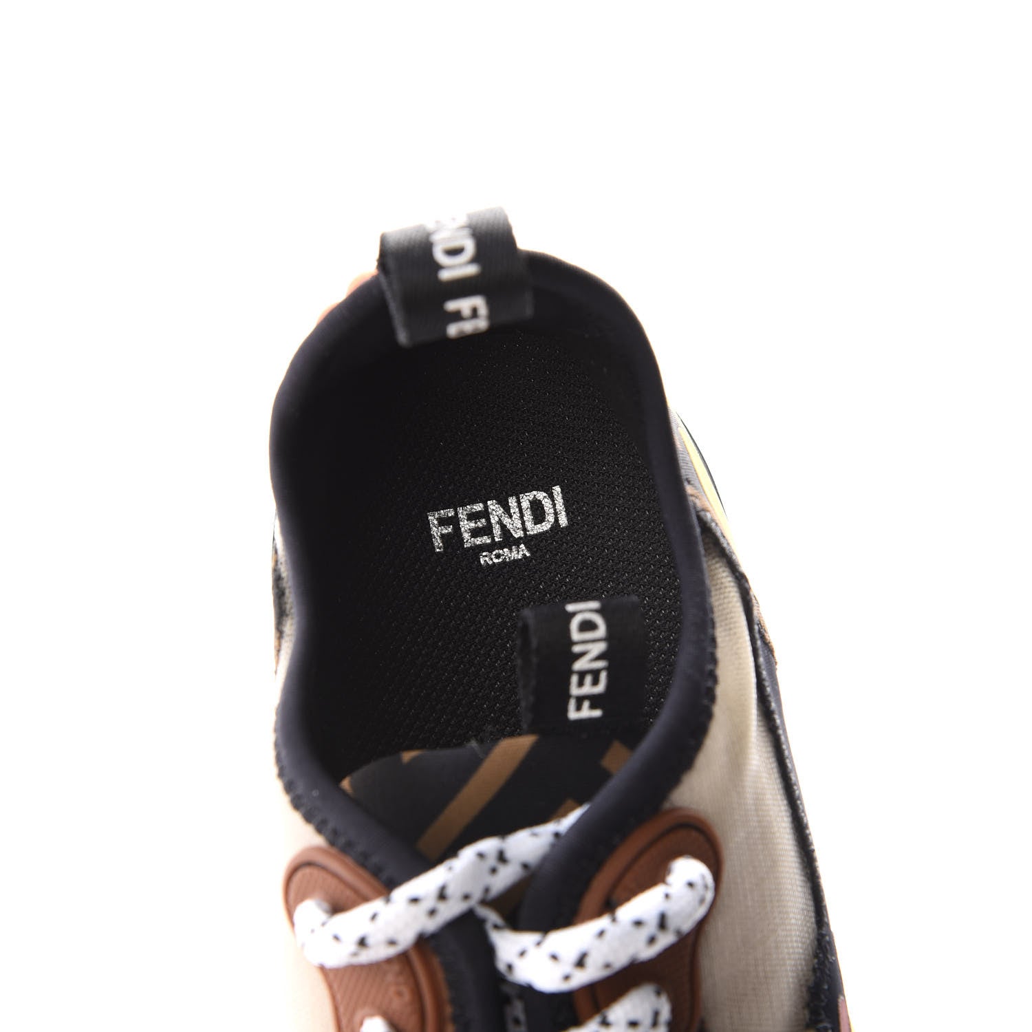Fendi Technical Mesh Lycra FFreedom Patchwork Sneakers 36 Nude Tobacco Black 7 of 9