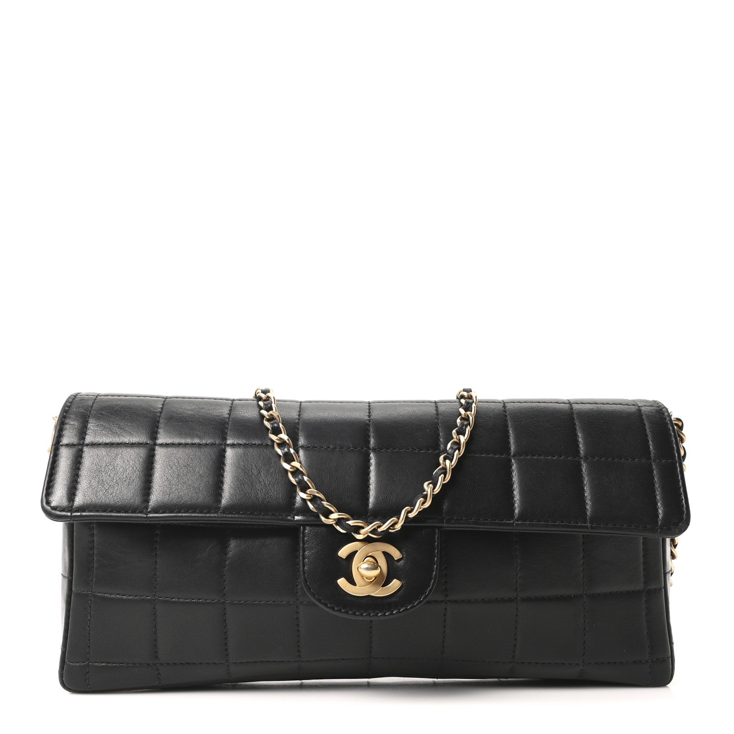 Chanel Lambskin East West Chocolate Bar Flap Black 1 of 10