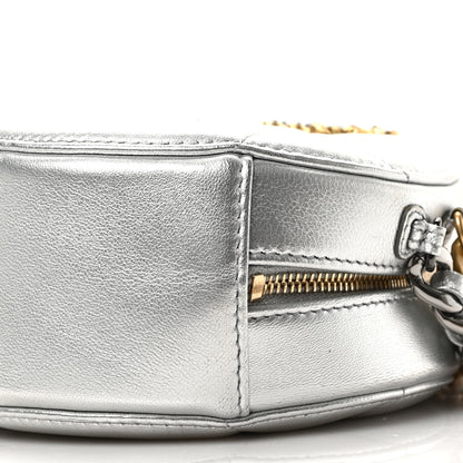 Chanel Metallic Lambskin Quilted Chanel 19 Round Clutch With Chain Silver 8 of 8