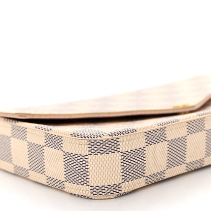 Louis Vuitton Damier Azur Pochette Felicie Chain Wallet Rose Ballerine 9 of 10