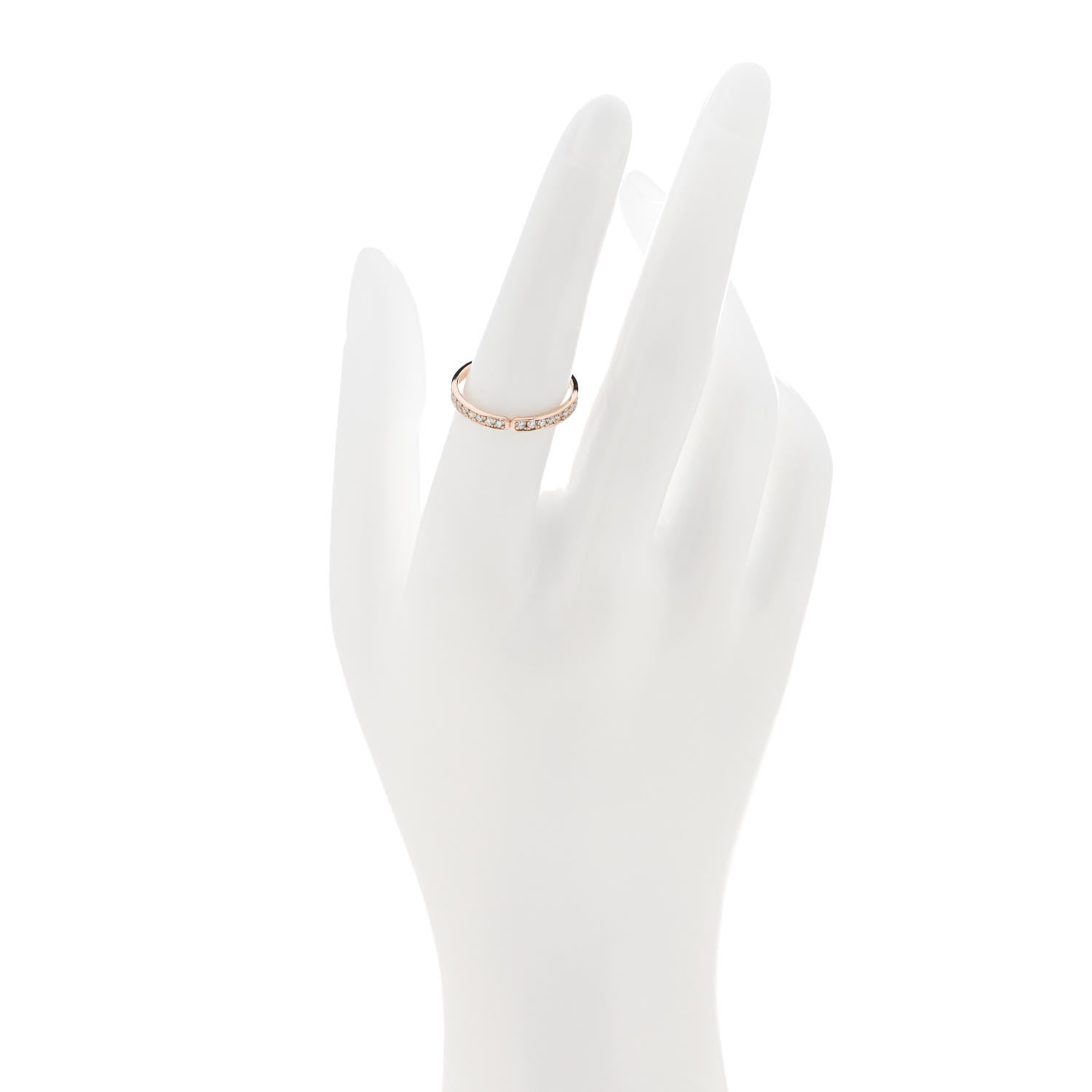 Hermes 18K Rose Gold Diamond PM Ever Kelly Wedding Band Ring 54 6.75 2 of 6