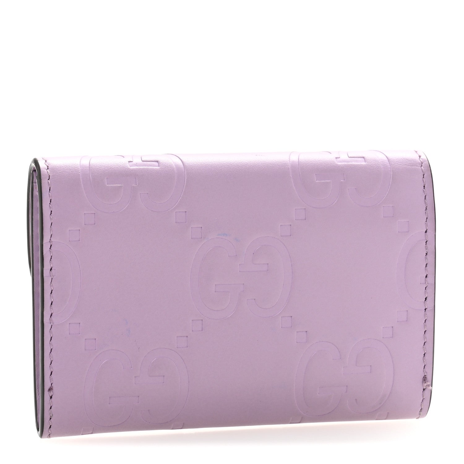 Gucci Calfskin Jumbo GG Embossed Snap Wallet Lilac 3 of 9