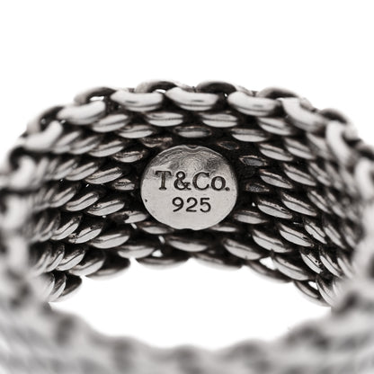 Tiffany Sterling Silver Somerset Mesh Ring 54 7 4 of 4