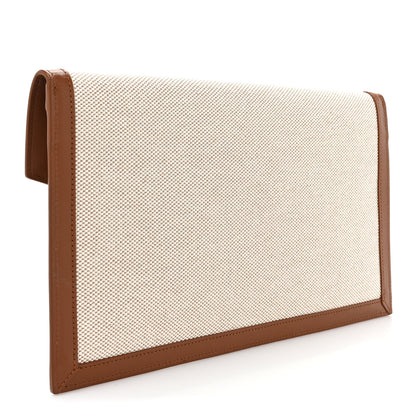 Saint Laurent Canvas Uptown Pouch Natural Beige Brick 4 of 11